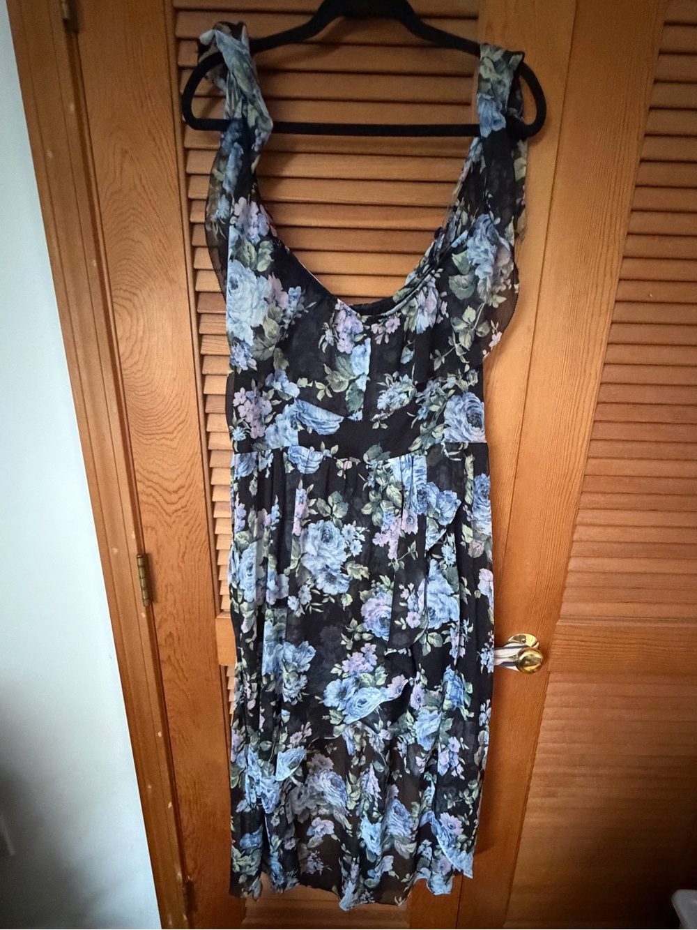 Abercrombie High Low Summer Dress Blue Floral size XL
